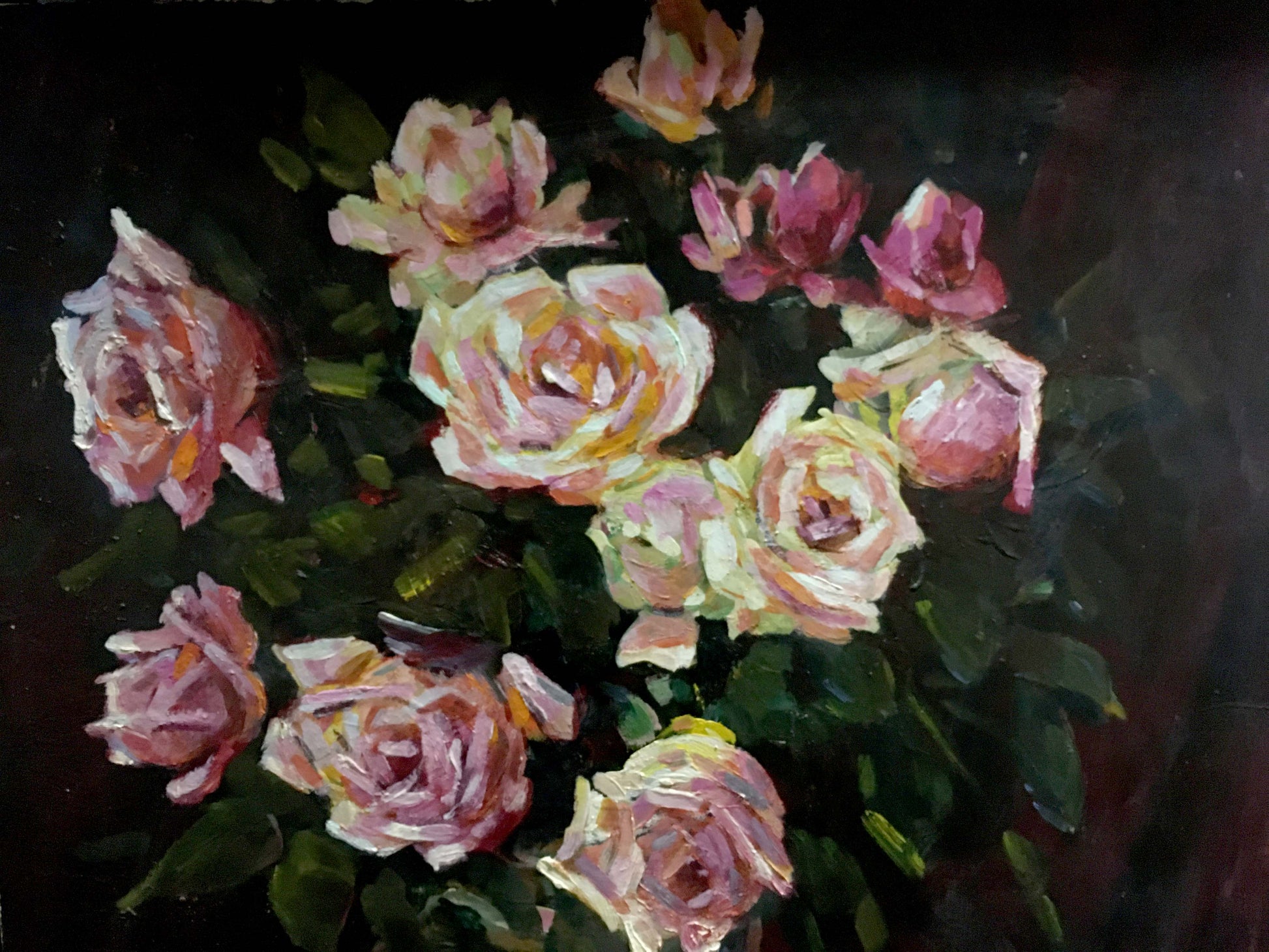 Oil painting Roses on the Table by Bakaev Sergey Ivanovich