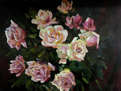 Oil painting Roses on the Table by Bakaev Sergey Ivanovich