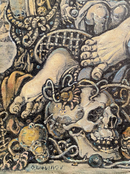 Detailed oil painting of skull by Litvinov Oleg Arkad’yevich, Winter 2010