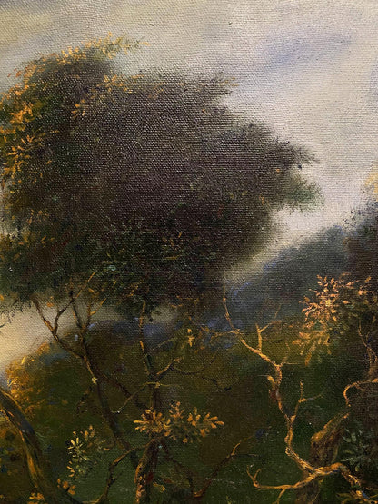 Oil painting Bacchus and Ariadne by Litvinov Oleg Arkad’yevich, dense forest scene