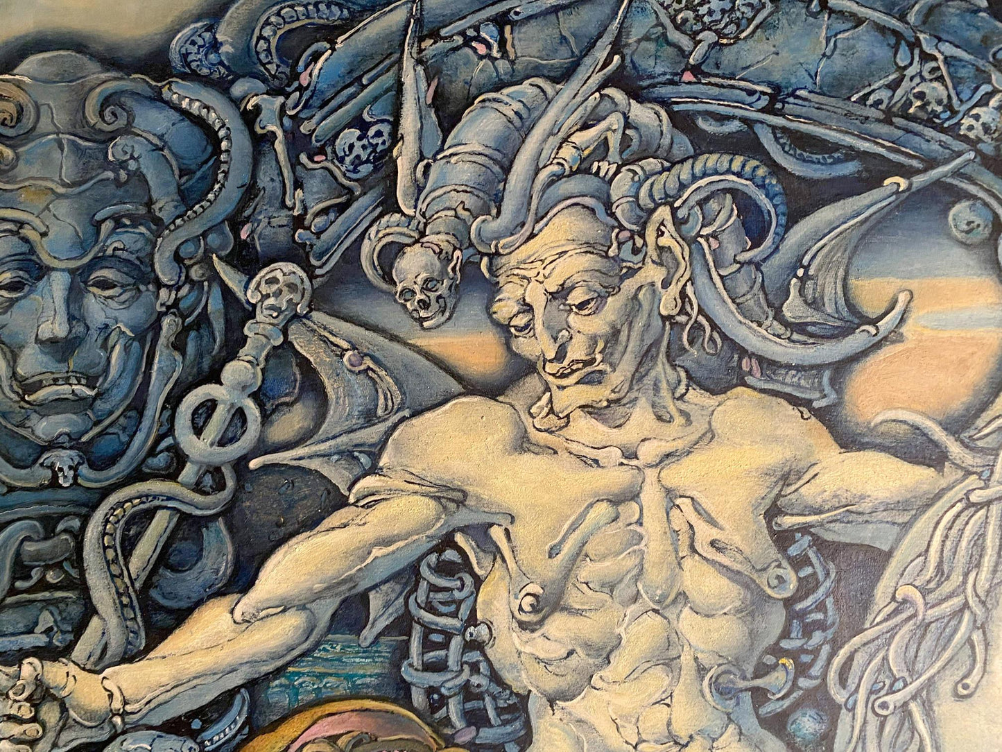 Muscular demonic horseman of apocalypse oil painting by Oleg Litvinov