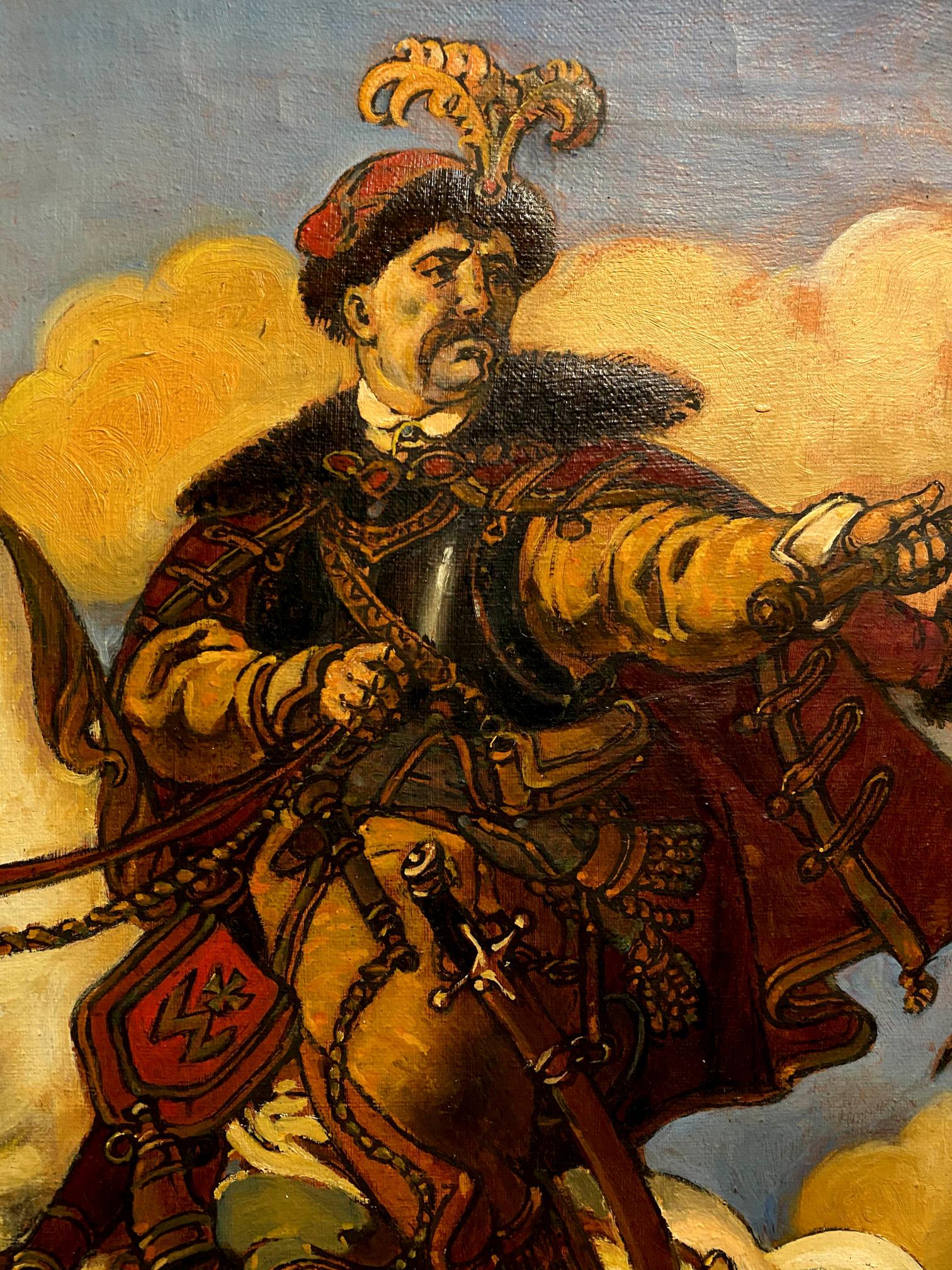 Oil painting of Bogdan Litvinov by Oleg Arkadyevich in ornate military attire