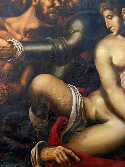 Nude reclining female in Samson and Delilah oil painting by Oleg Litvinov