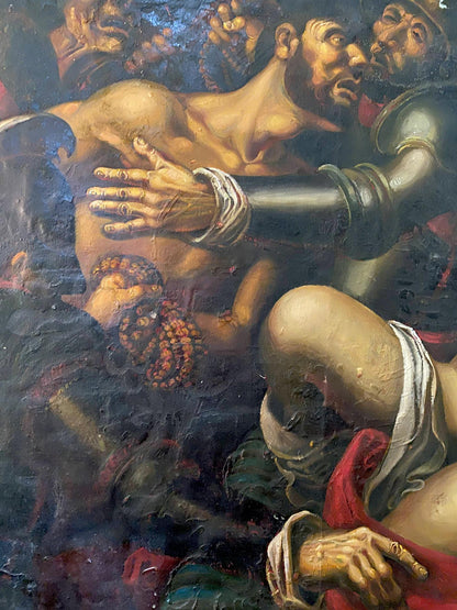 Dramatic oil painting of Samson and Delilah by Oleg Litvinov