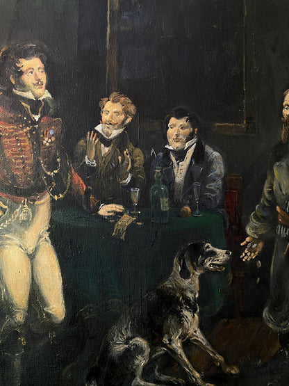 Oil painting of two hussars by Tolstoy Litvinov Oleg Arkad’yevich
