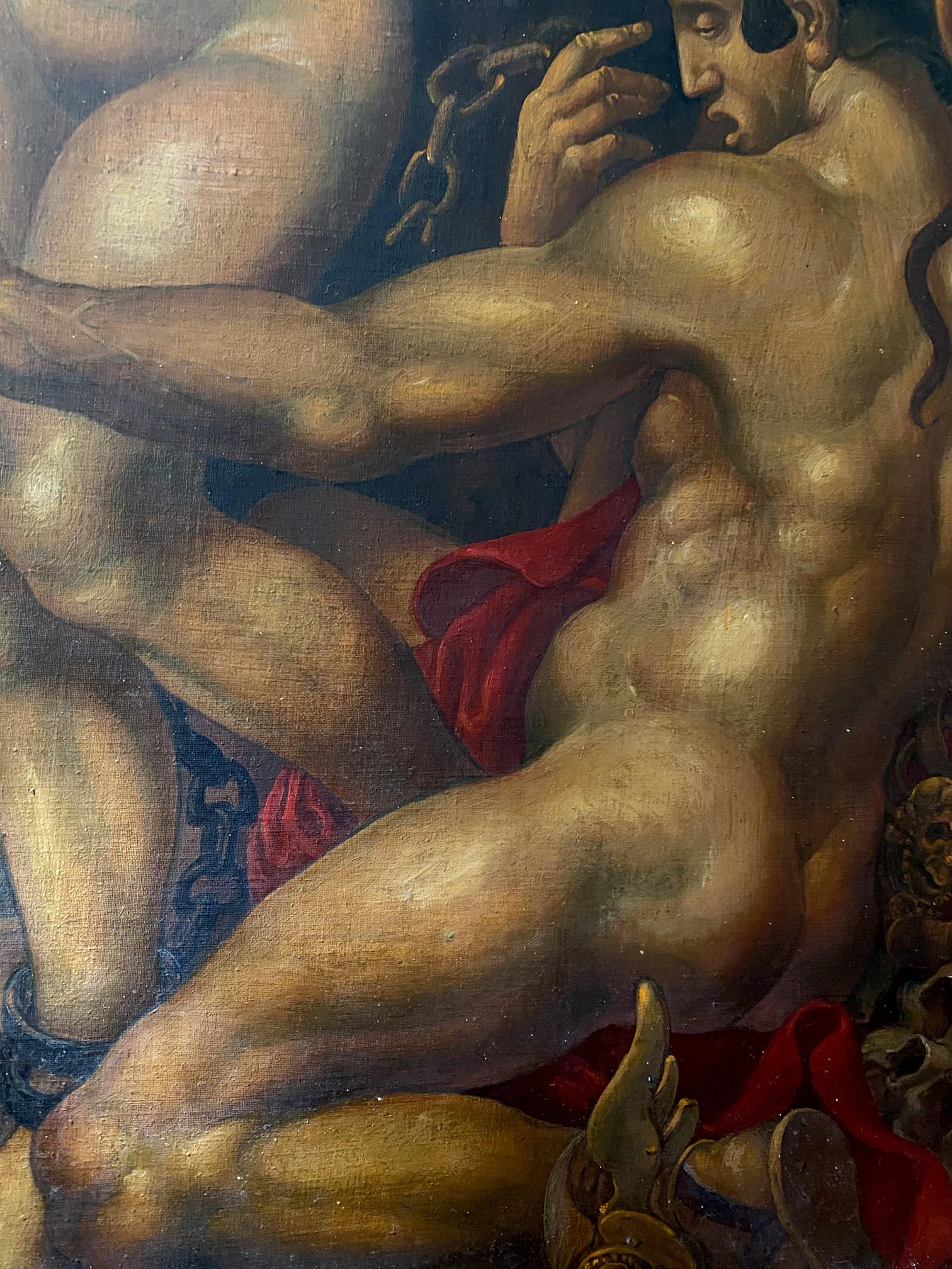 Oil painting of muscular nude golden male by Litvinov Oleg Arkad’yevich