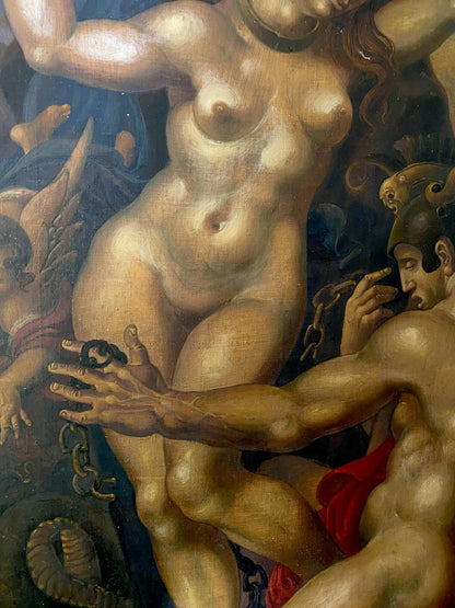Oil painting Liberation of Andromeda by Litvinov Oleg Arkad’yevich, nude golden figure