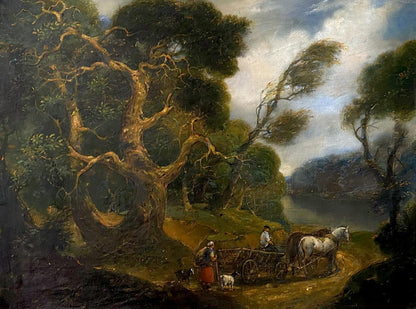 Rustic oil painting by Windy Litvinov Oleg Arkadyevich of gnarled leafy tree