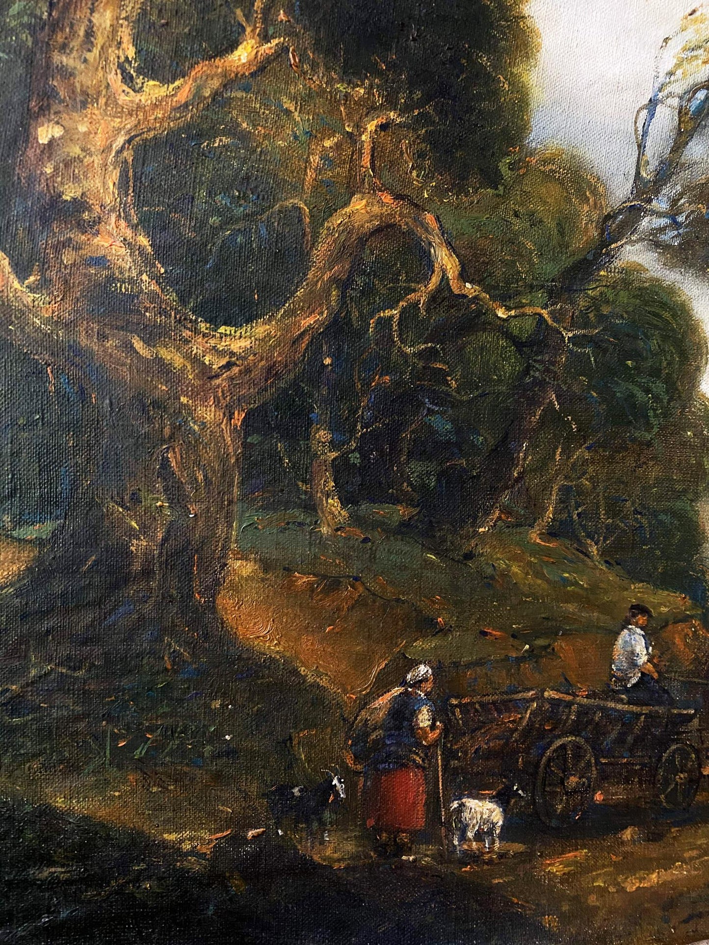 Rustic oil painting of gnarled tree by Windy Litvinov Oleg Arkadyevich