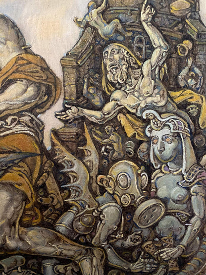 Surreal oil painting of John the Evangelist by Oleg Litvinov