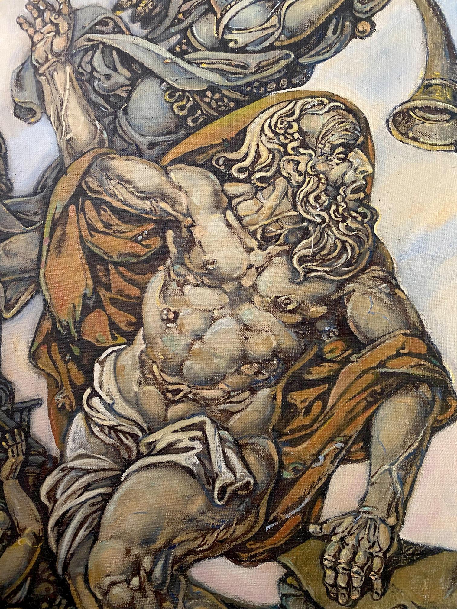Oil painting of muscular bearded John the Evangelist by Oleg Litvinov