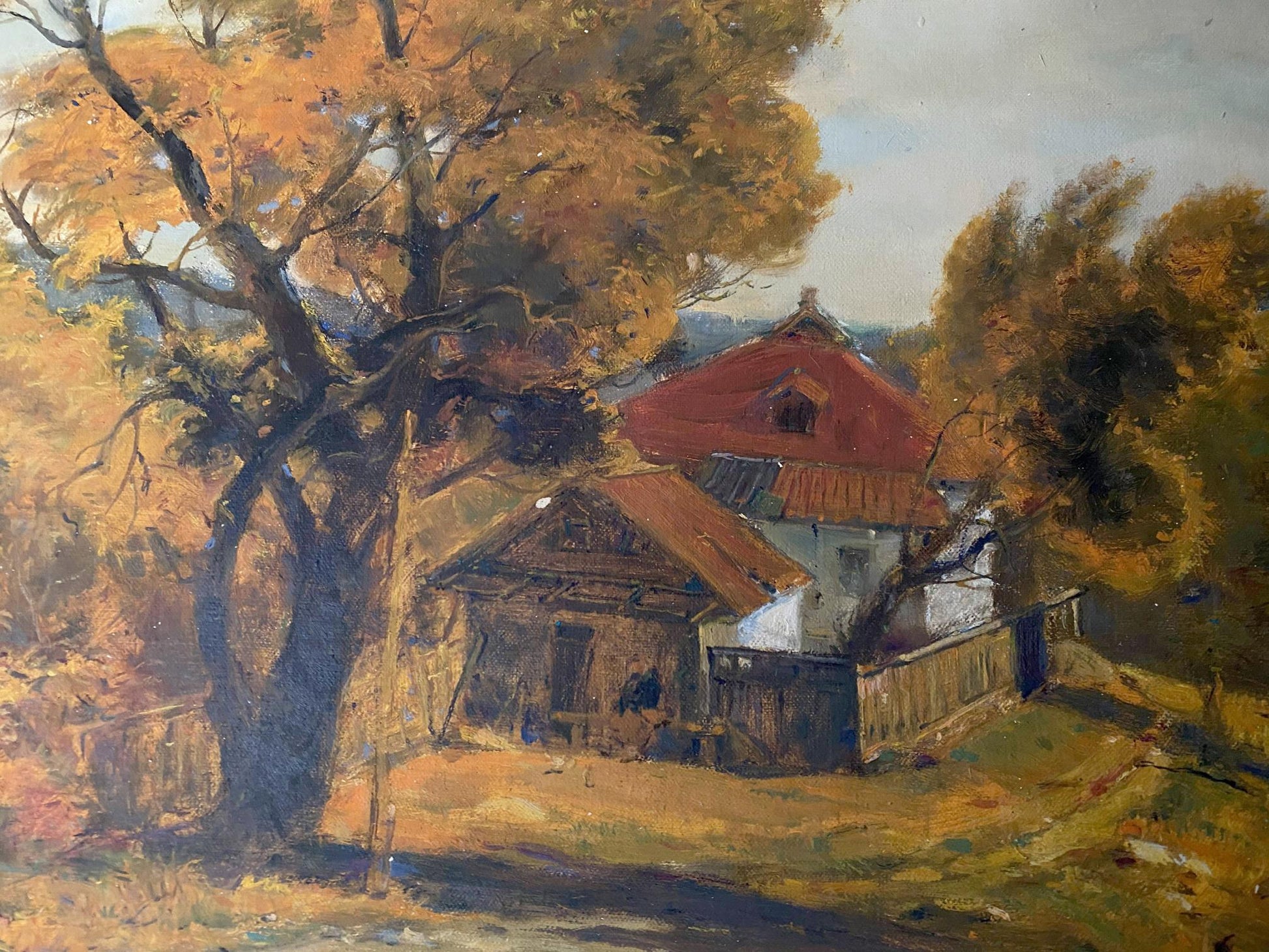 Autumnal oil painting Evening call by Litvinov Oleg Arkadyevich