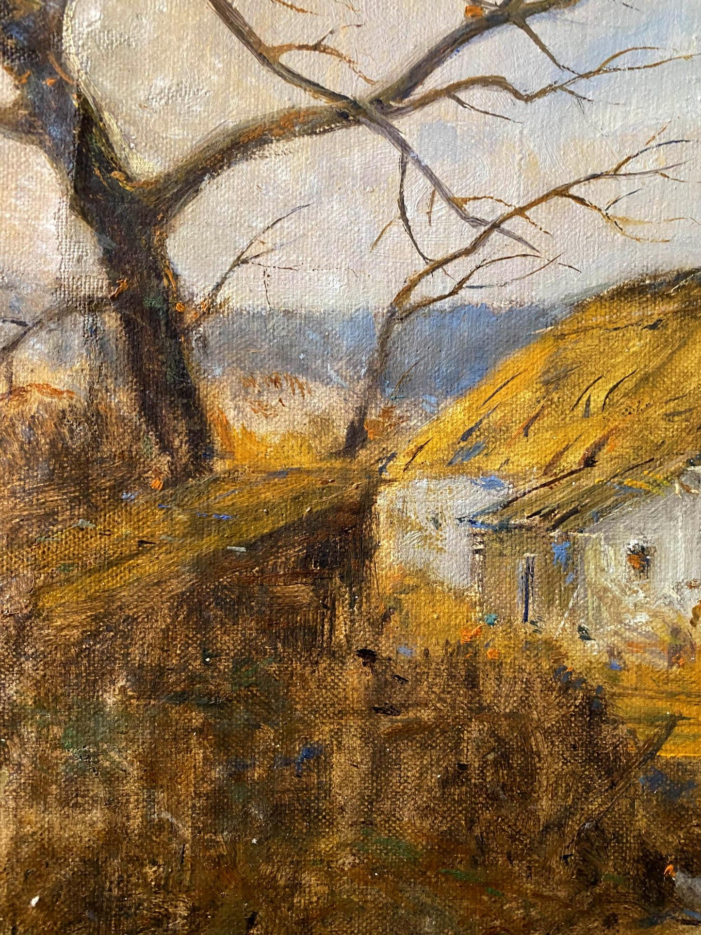 Oil painting Village dream by Litvinov Oleg Arkad’yevich rustic landscape
