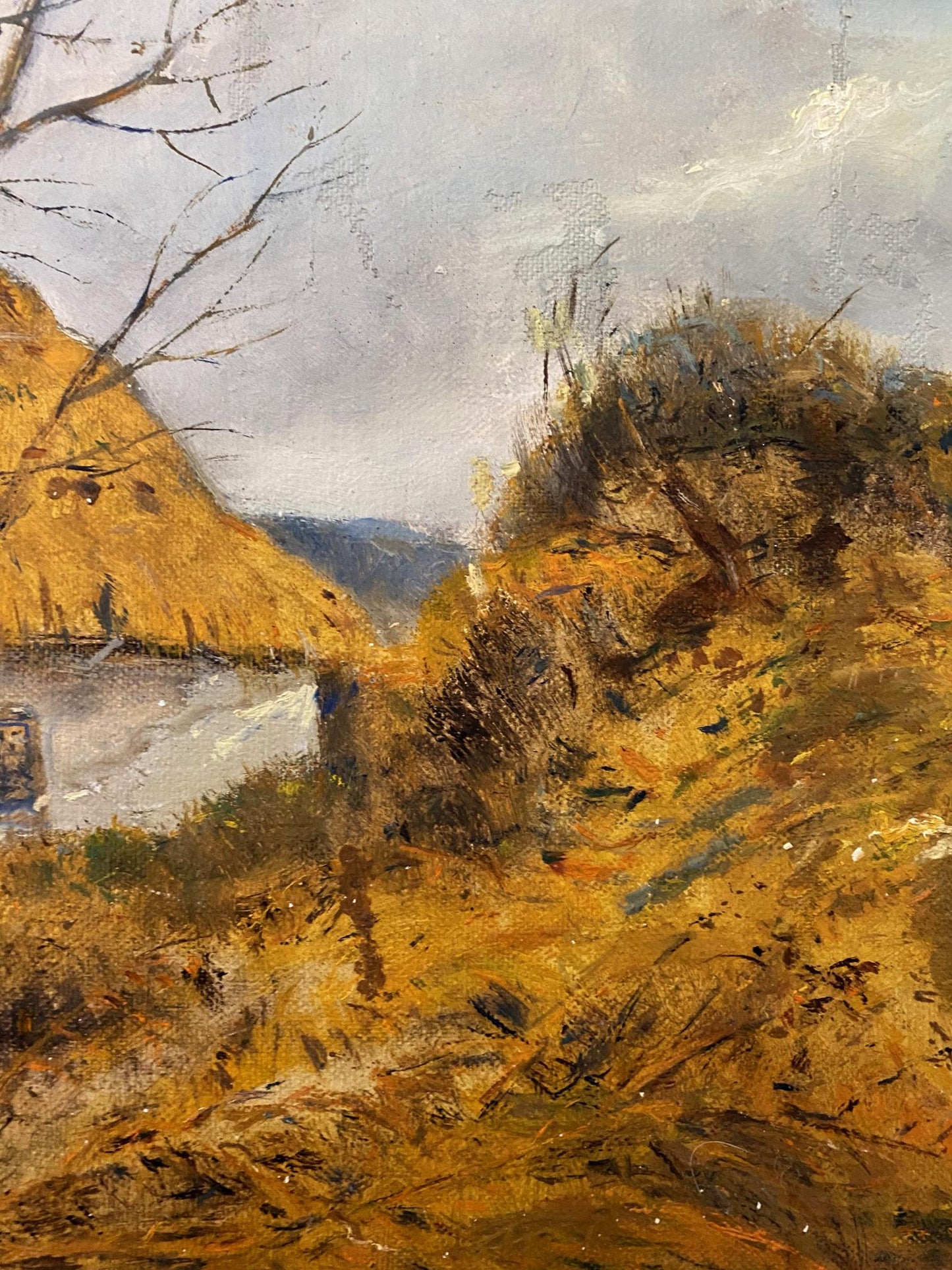 Oil painting Village dream by Litvinov Oleg Arkad’yevich, rustic golden hills