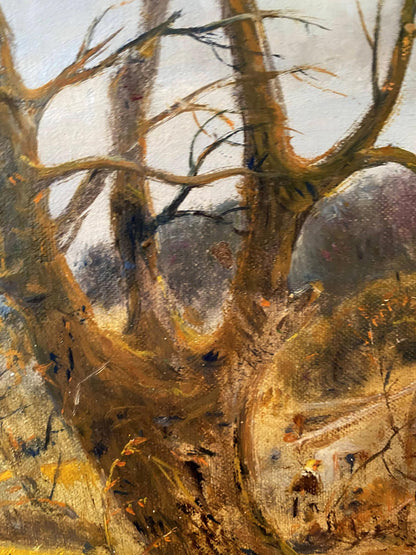 Oil painting Village dream by Litvinov Oleg Arkadyevich, gnarled trees