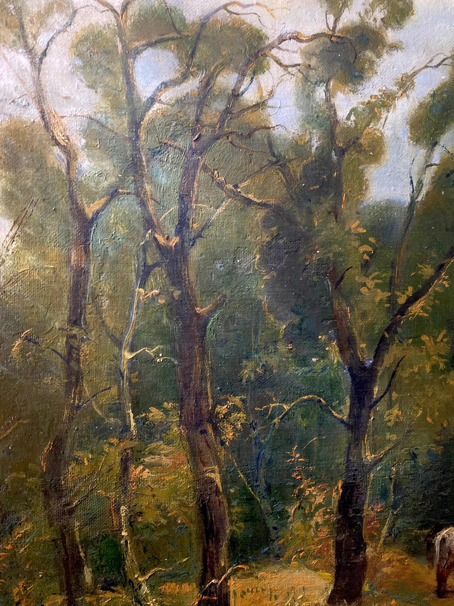 Textured oil painting of forest herd by Litvinov Oleg Arkad’yevich