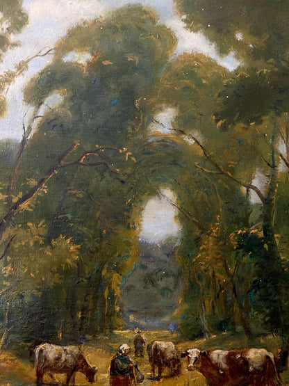 Rustic oil painting Herd in planting by Litvinov Oleg Arkad’yevich