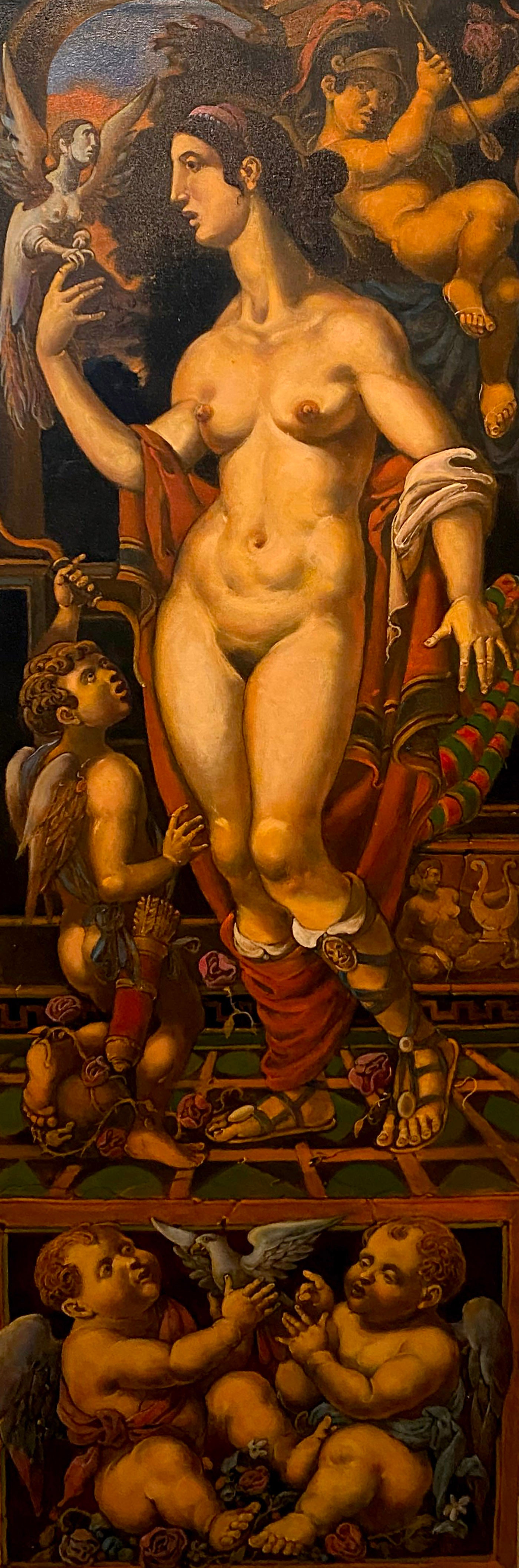 Oil painting of golden nude Venus and Cupids by Litvinov Oleg Arkad’yevich