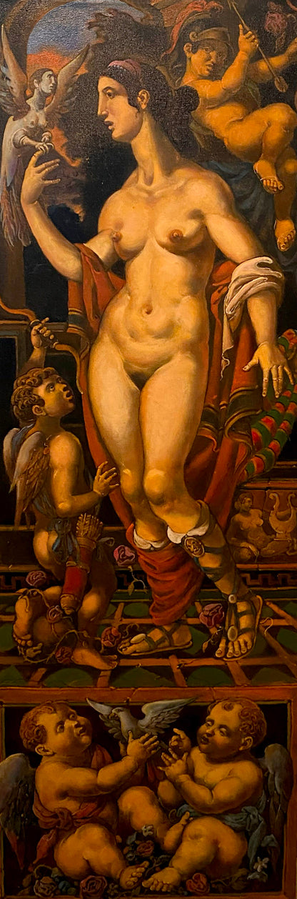 Oil painting of golden nude Venus and Cupids by Litvinov Oleg Arkad’yevich