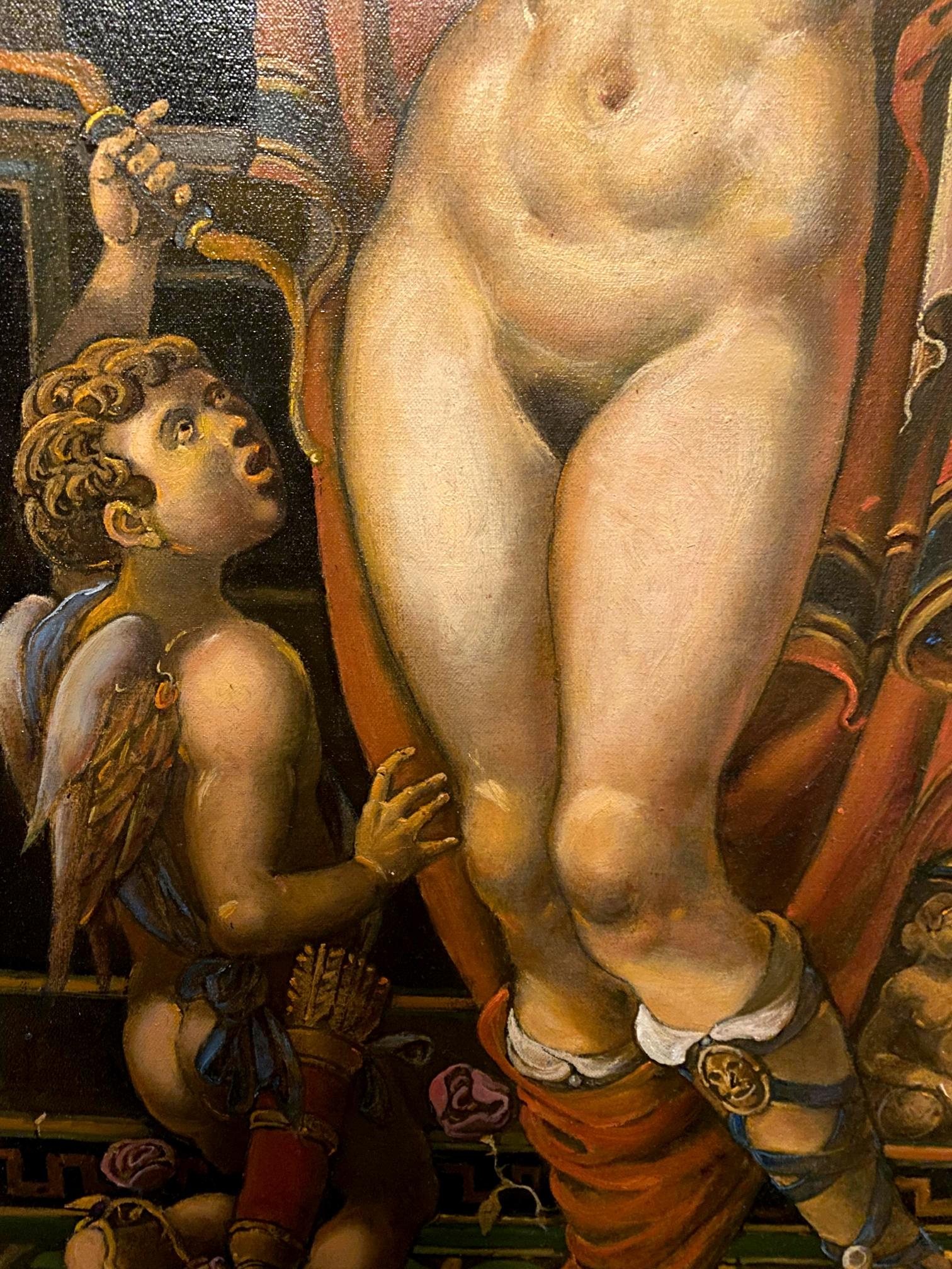 Oil painting of nude Venus and angelic Cupid by Litvinov Oleg Arkad’yevich