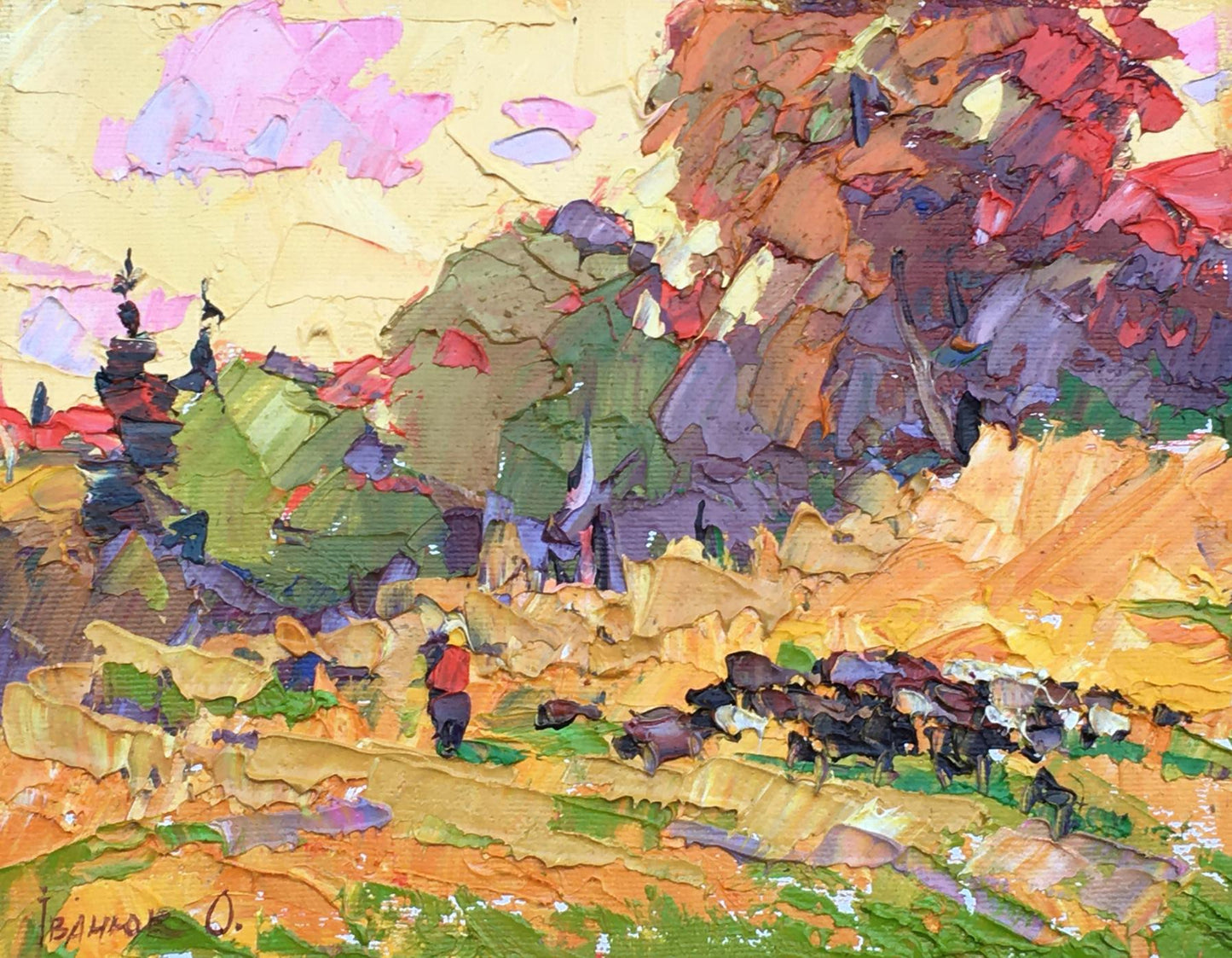 Oil painting  autumn 