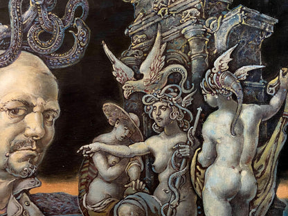 Oil painting Self-portrait in mythological style by Oleg Litvinov