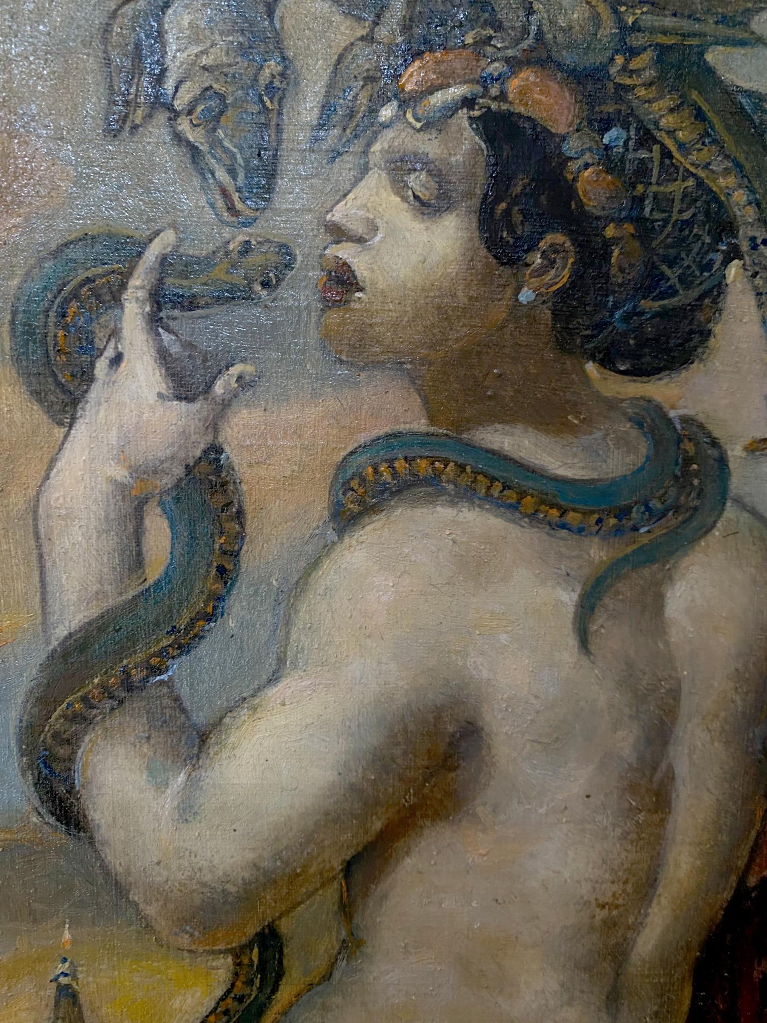 Oil painting of princess by Litvinov Oleg Arkad’yevich with serpent