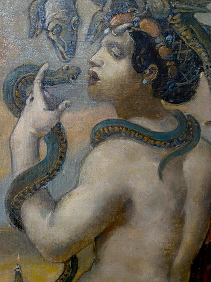 Oil painting of princess by Litvinov Oleg Arkad’yevich with serpent