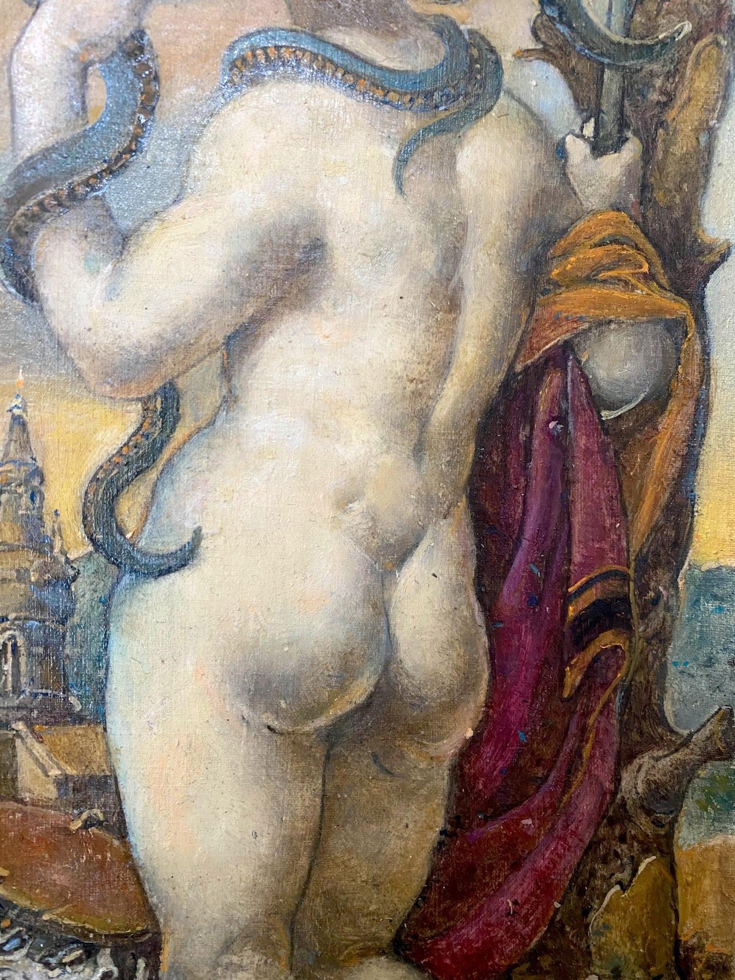 Oil painting of nude muscular princess by Litvinov Oleg Arkad’yevich