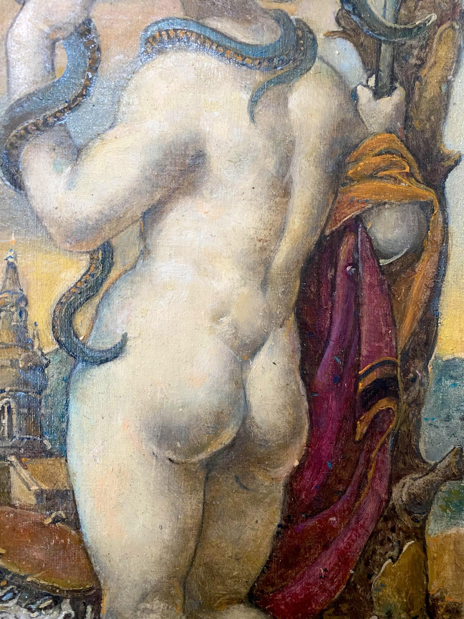 Oil painting of nude muscular princess by Litvinov Oleg Arkad’yevich