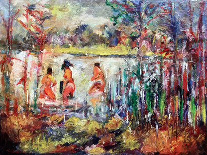 Vibrant abstract oil painting by August Novikovsky Alexander Vladimirovich
