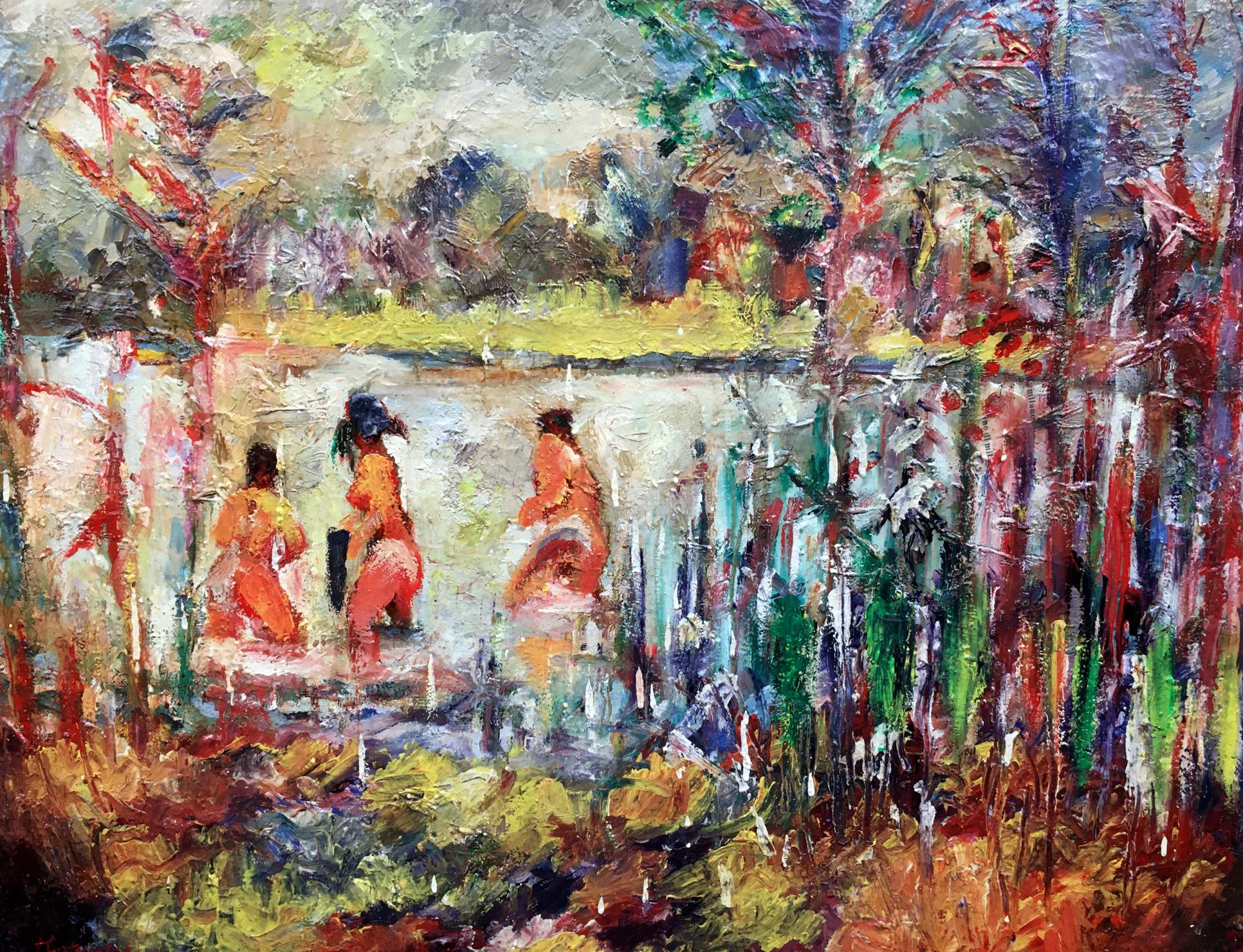 Vibrant impressionist oil painting by August Novikovsky Alexander Vladimirovich