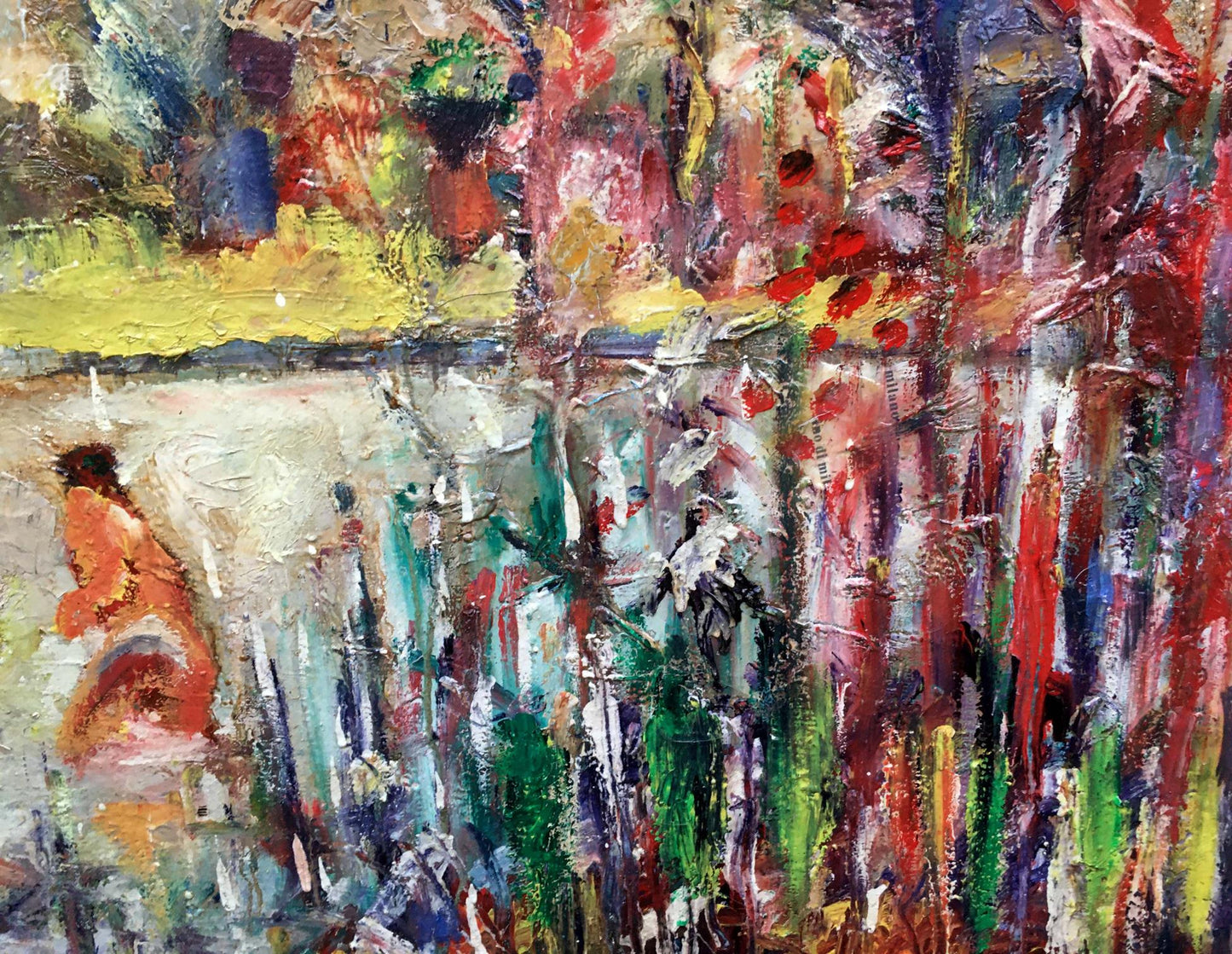 Vibrant abstract oil painting by August Novikovsky Alexander Vladimirovich