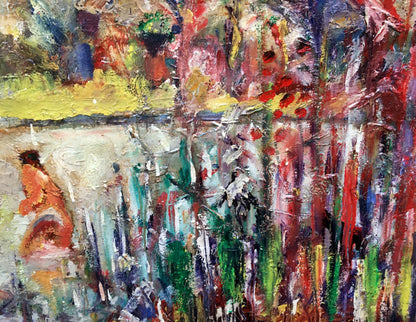 Vibrant abstract oil painting by August Novikovsky Alexander Vladimirovich