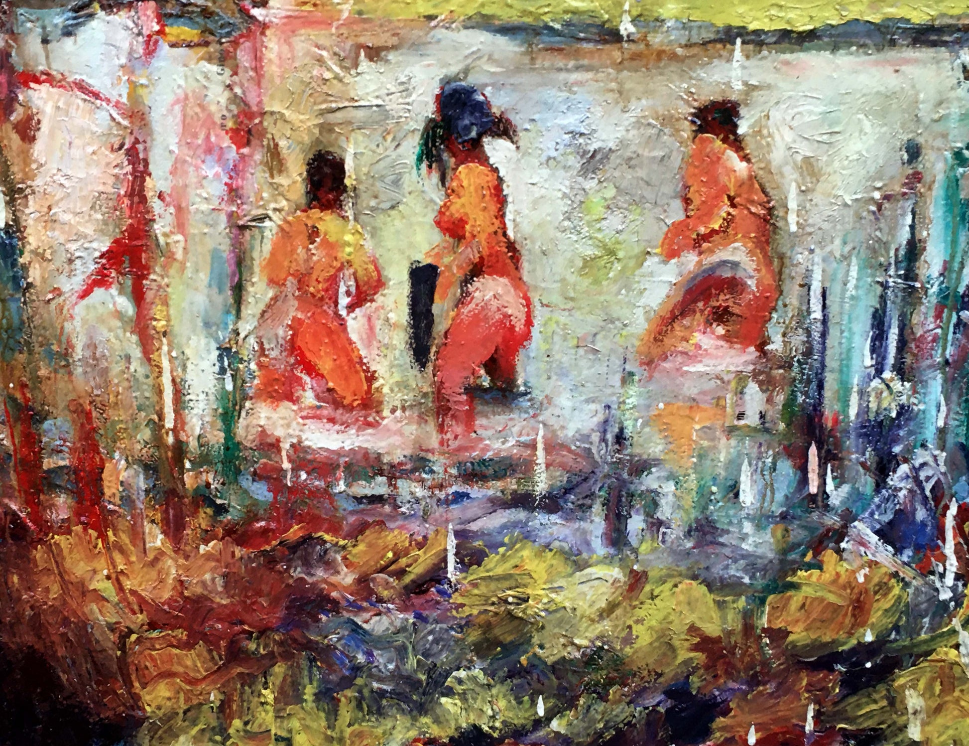 Vibrant abstract oil painting by August Novikovsky Alexander Vladimirovich