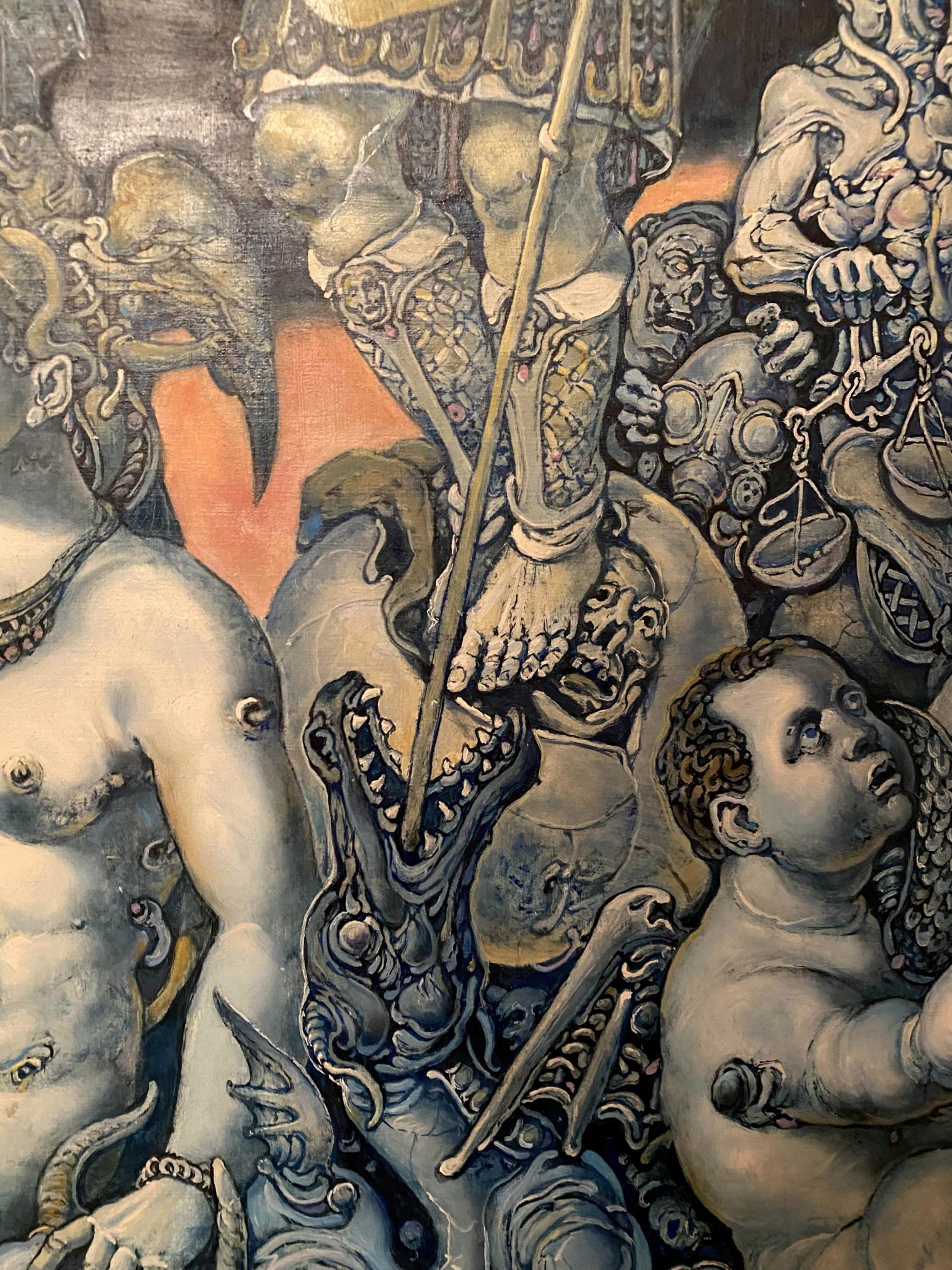 Detailed dark-toned oil painting Bringers of destruction by Oleg Litvinov