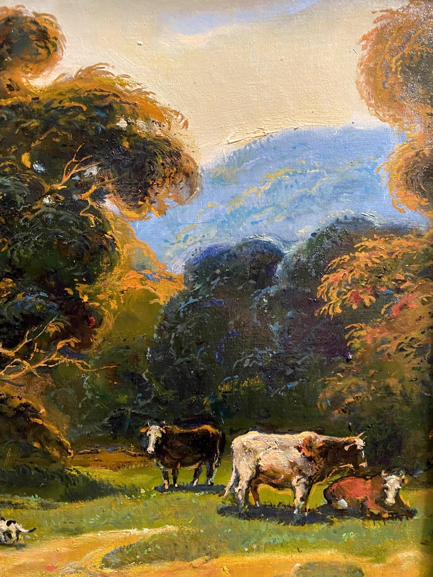 Oil painting Quiet River by Litvinov Oleg Arkad’yevich with cows in meadow