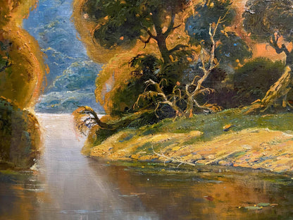Serene oil painting Quiet river by Litvinov Oleg Arkad’yevich
