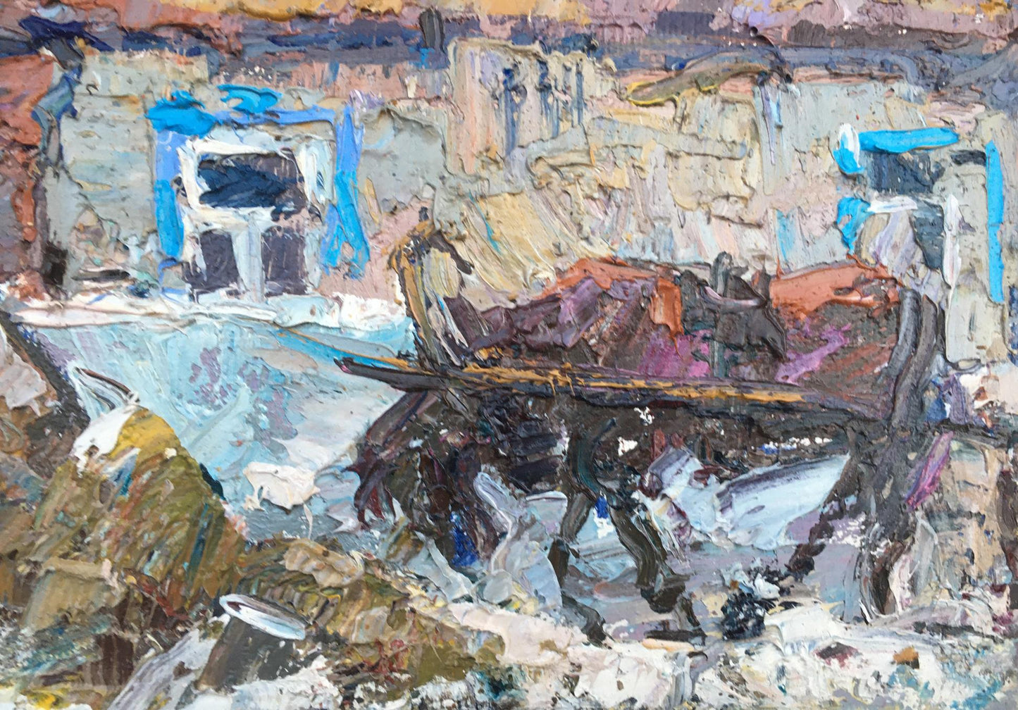 Oil painting  road