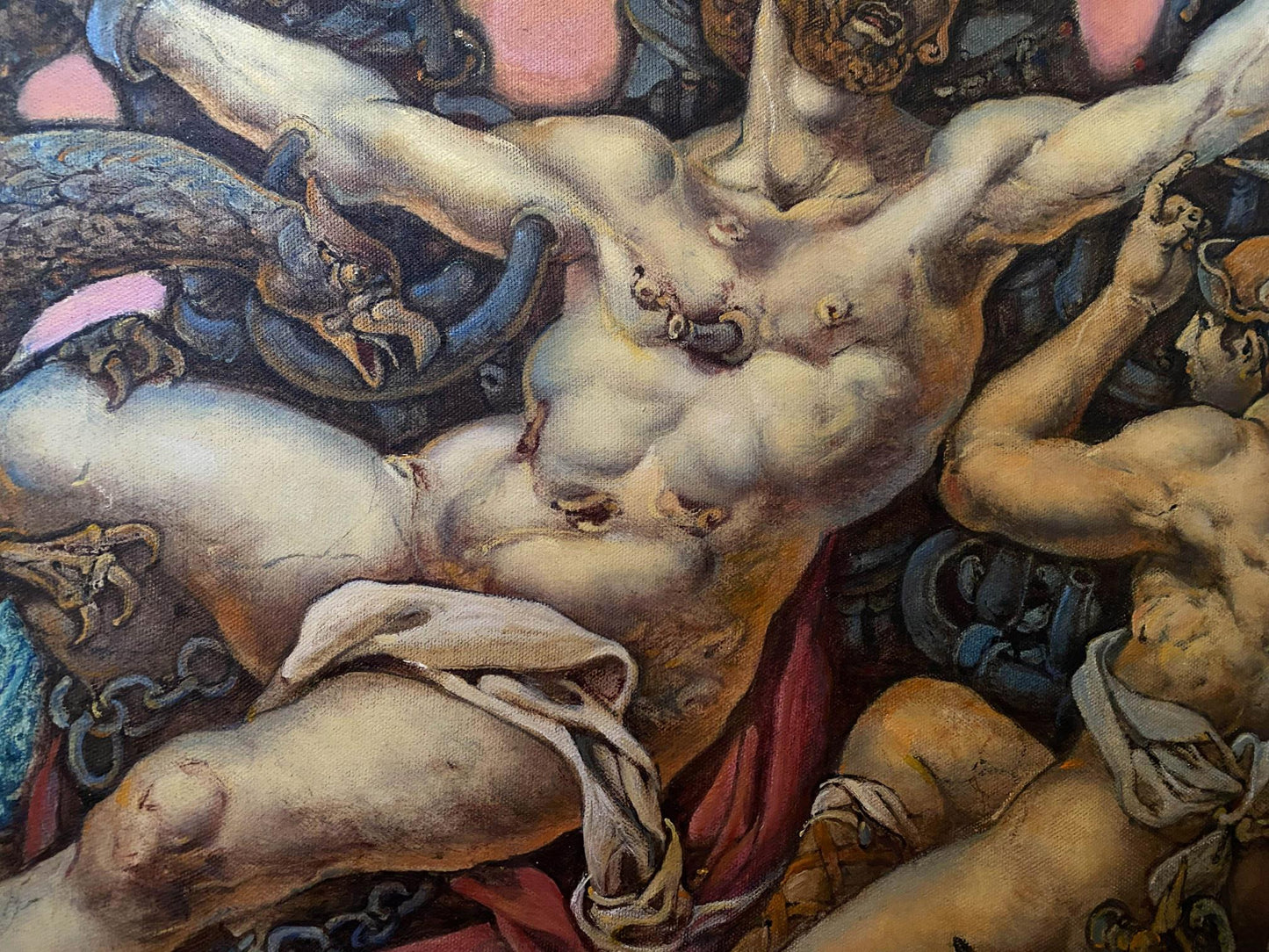 Muscular nude male by Prometheus Litvinov Oleg Arkadyevich oil painting