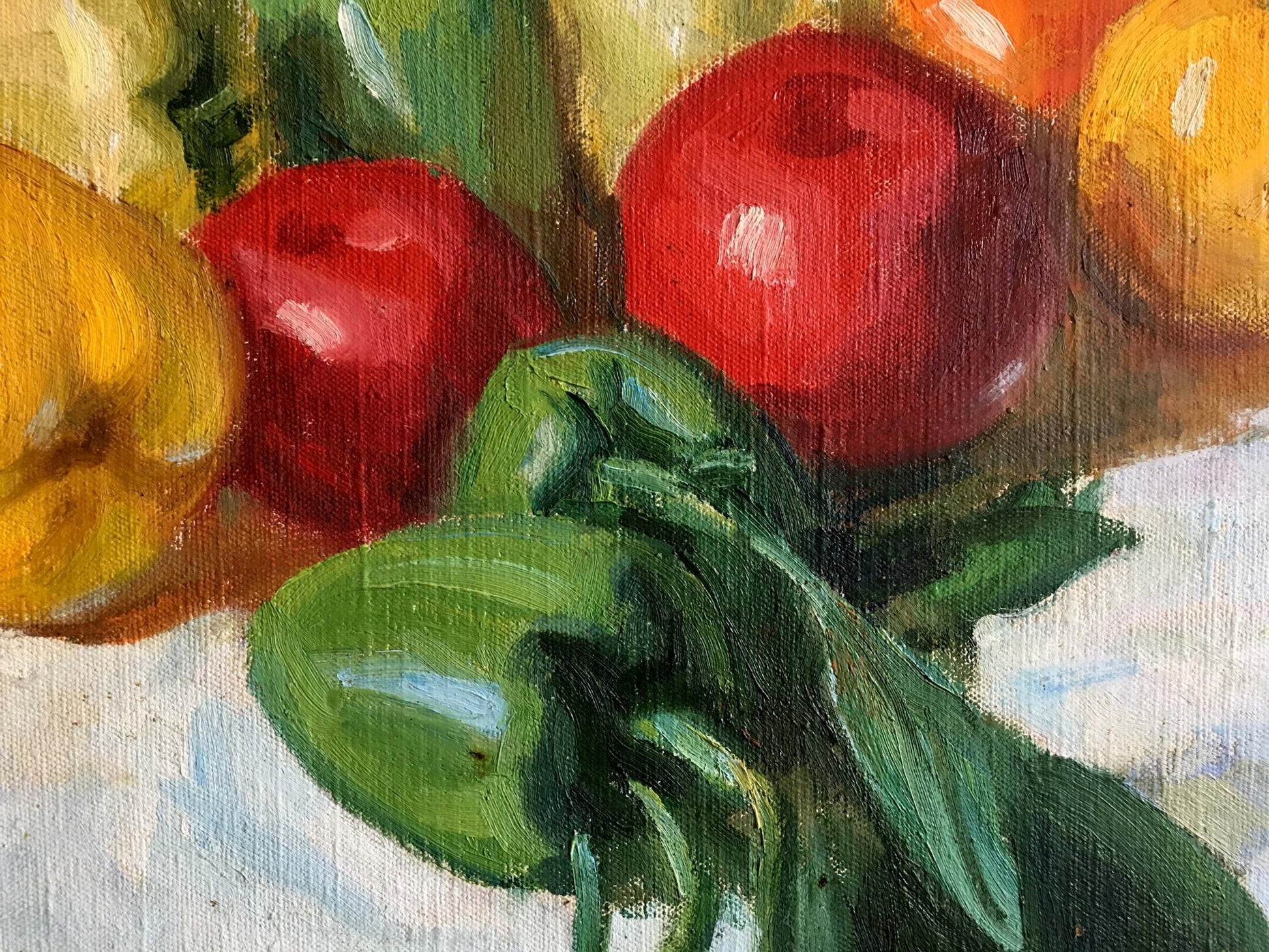 Oil painting of vibrant green bell pepper by Filippov Z. I