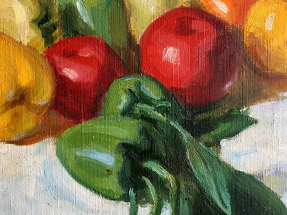 Oil painting of vibrant green bell pepper by Filippov Z. I