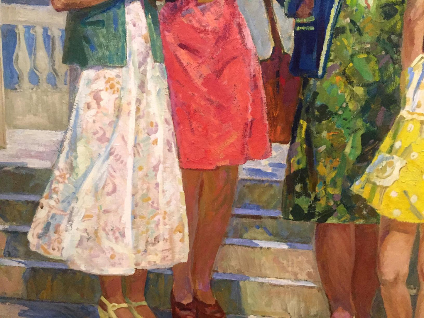 Oil painting of vibrant red skirt by Chuchalin M.I. for daughter’s birthday