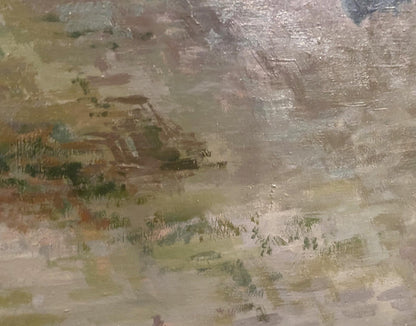 Oil painting Embankment by Krichevsky Nikolay Vasilievich in earthy tones
