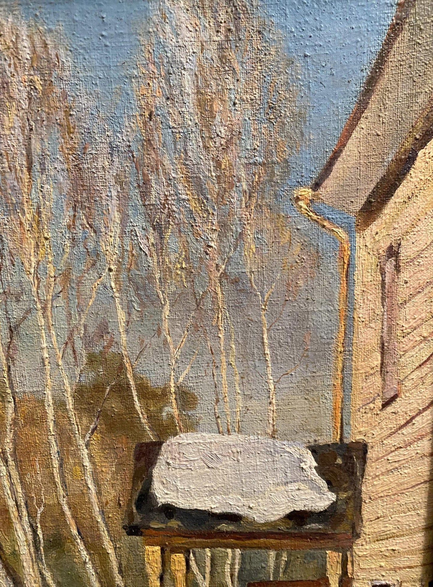 Oil painting Winter march by Litvinov Arkady Petrovich on wooden table