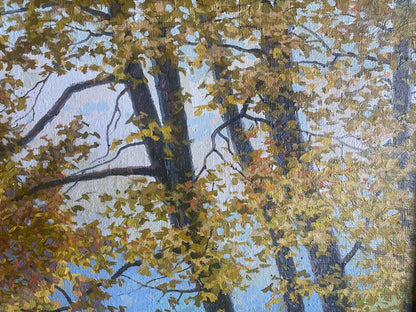 Autumn tree oil painting by Valentin Stepanovich Tereshenko