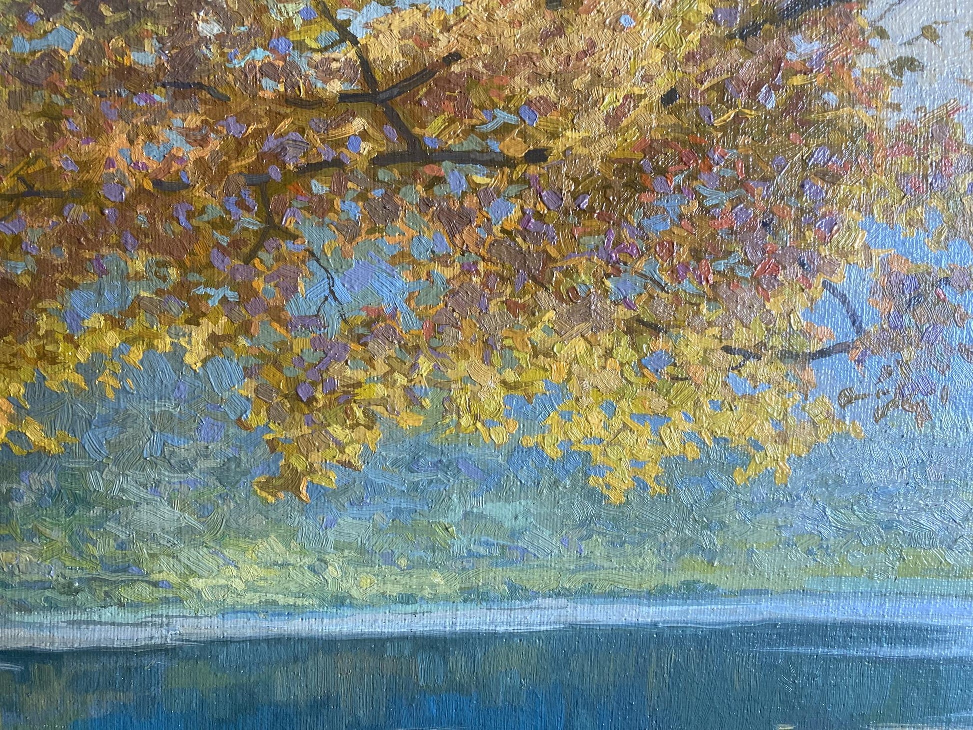 Oil painting of autumn tree by Valentin Stepanovich Tereshenko