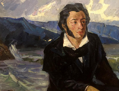 Oil painting portrait of Alexander Sergeevich Pushkin