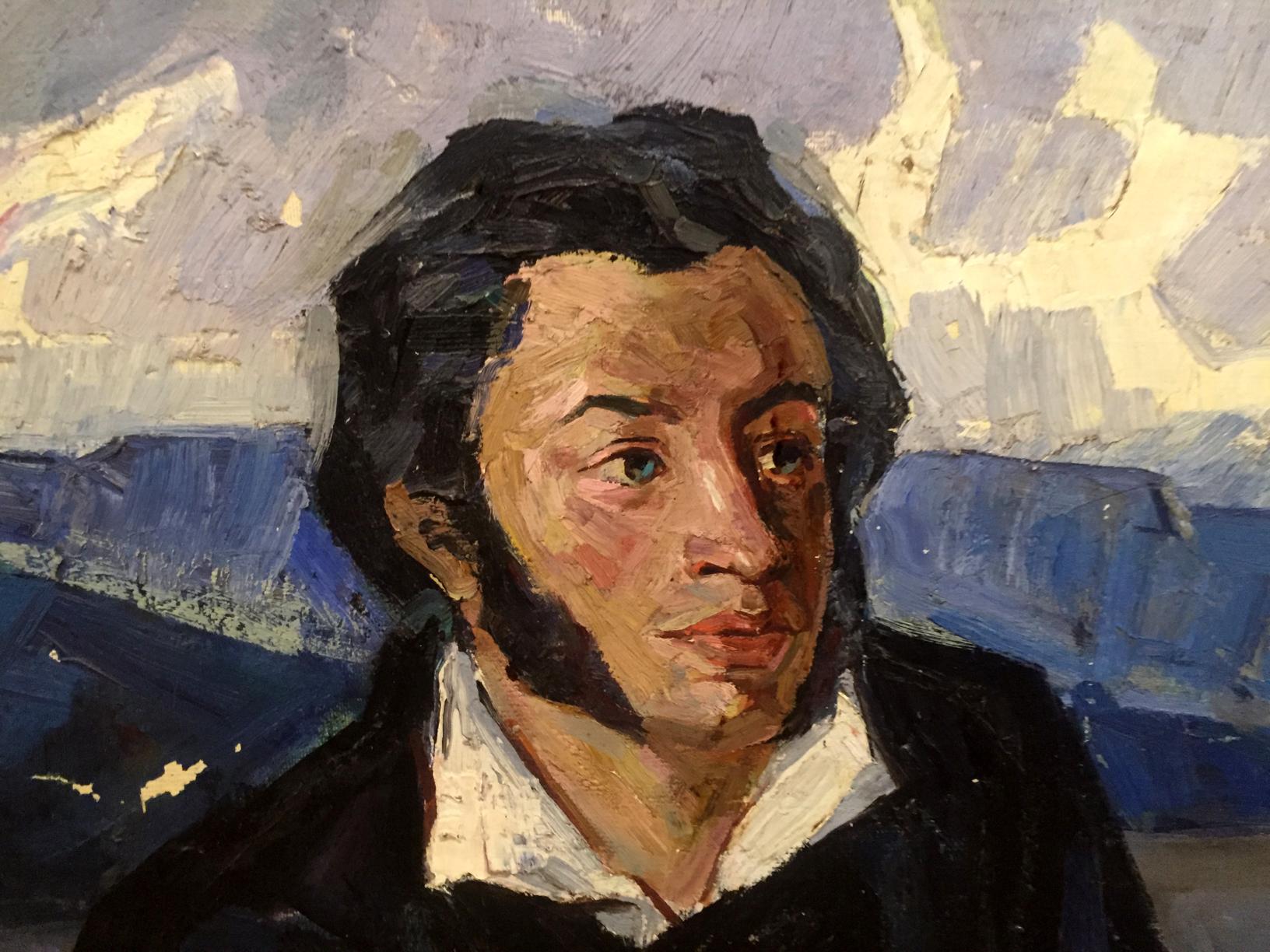 Oil painting portrait of Alexander Sergeevich Pushkin