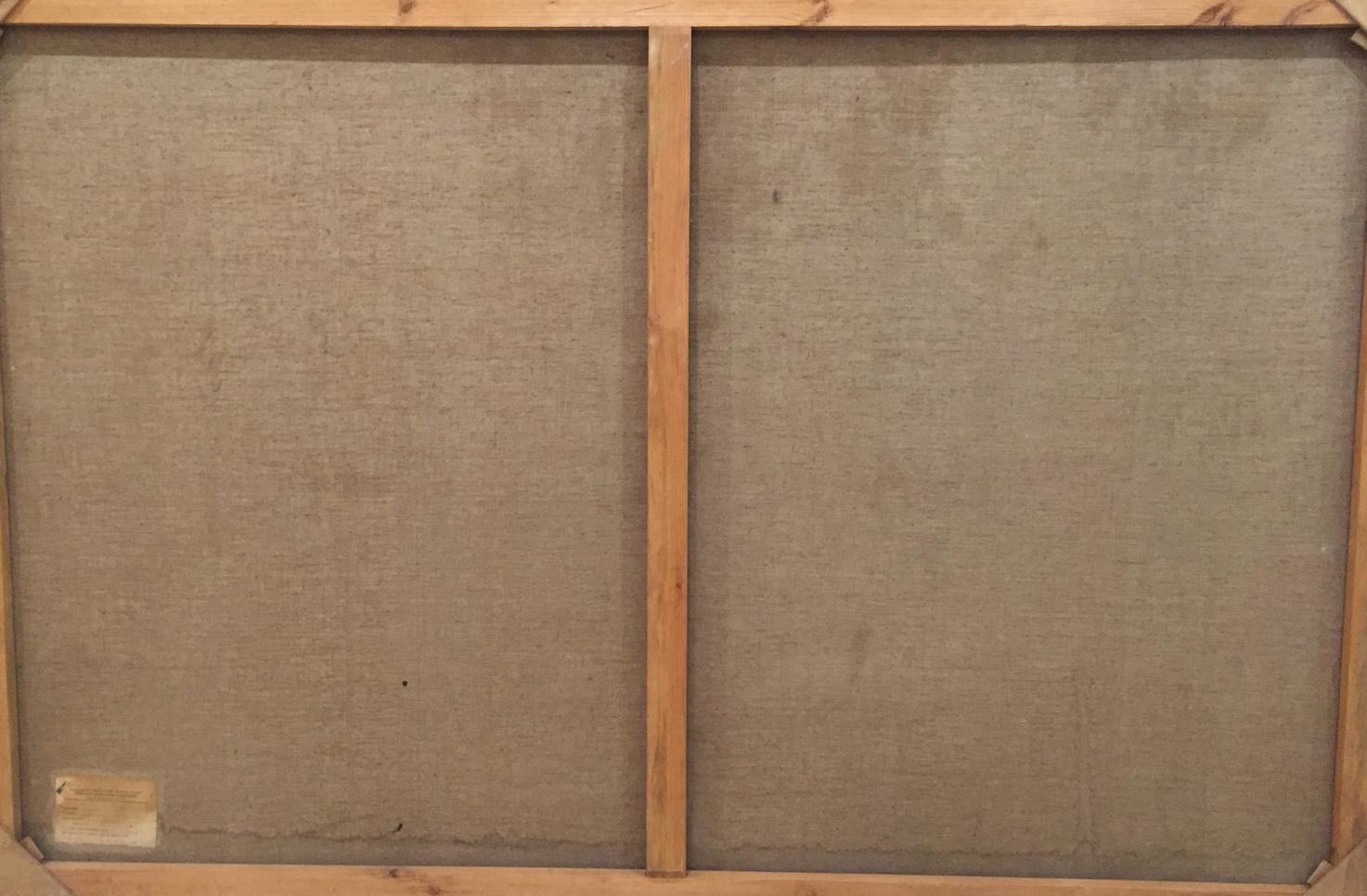 Back of Alexander Sergeevich Pushkin oil painting canvas with light brown stretcher bars